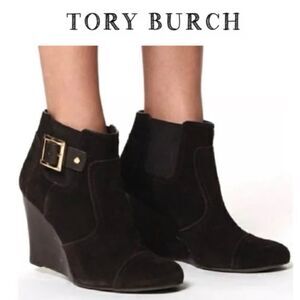 Tory Burch Adrienne Suede Wedge Booties